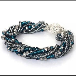 Blue Zircon Multi Strand Bracelet
